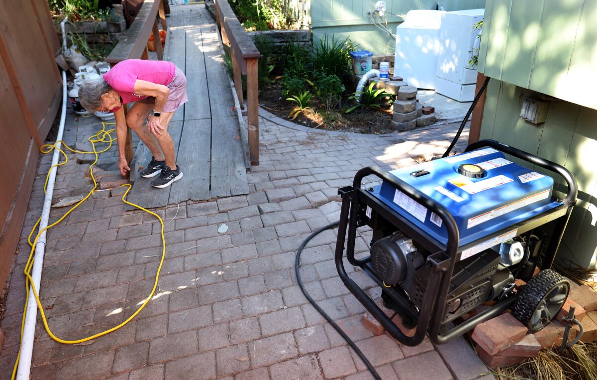 Sallie Reeves uses a generator to power her appliances.