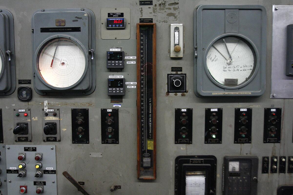 Dials, gauges and monitors at Glendale's Grayson Power Plant, seen in 2013.