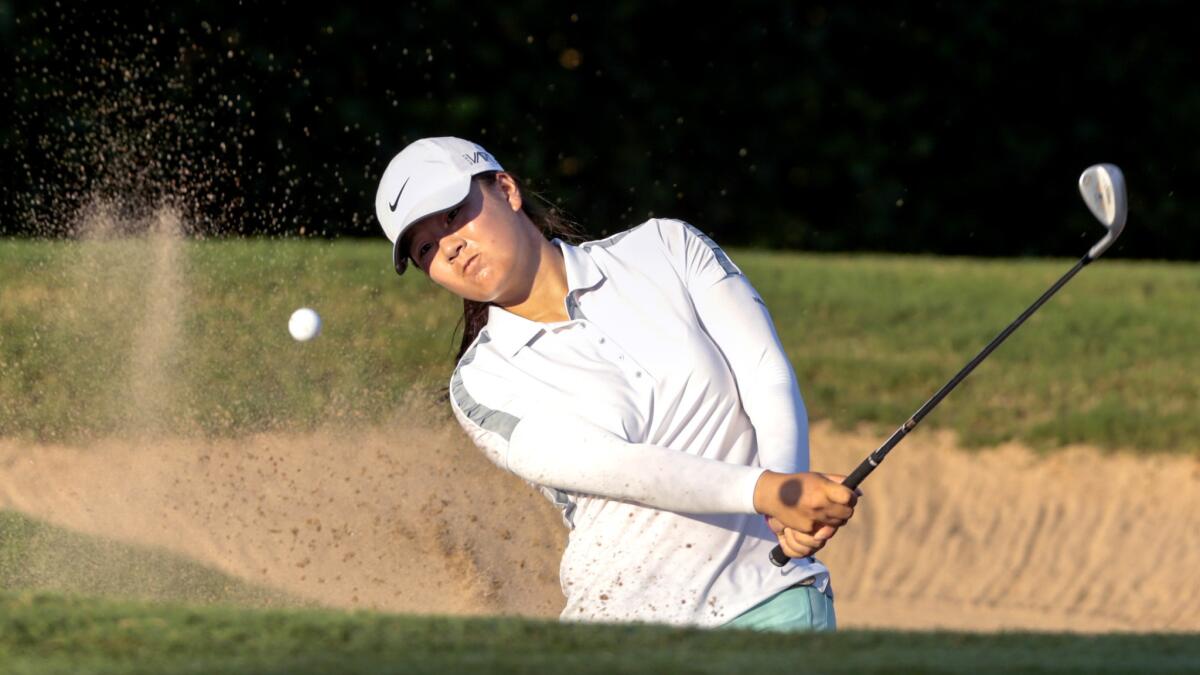 Angel Yin, shown during a quarterfinal victory on Saturday, finished second at the U.S. Girls' Junior golf championship on Saturday.