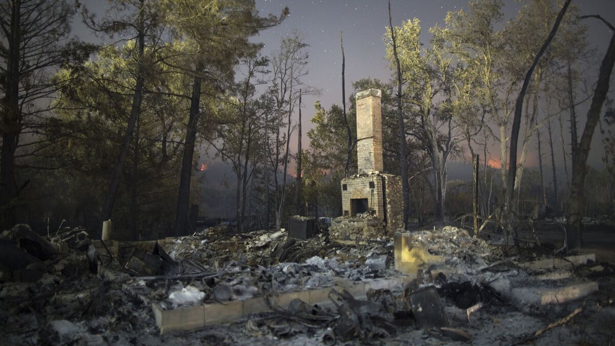 The ruins of a home that burned in the 2015 Valley Fire in Middletown. Lake County residents were among the first to confront rising insurance premiums after the Valley fire destroyed nearly 2,000 buildings in Lake, Sonoma and Napa Counties.