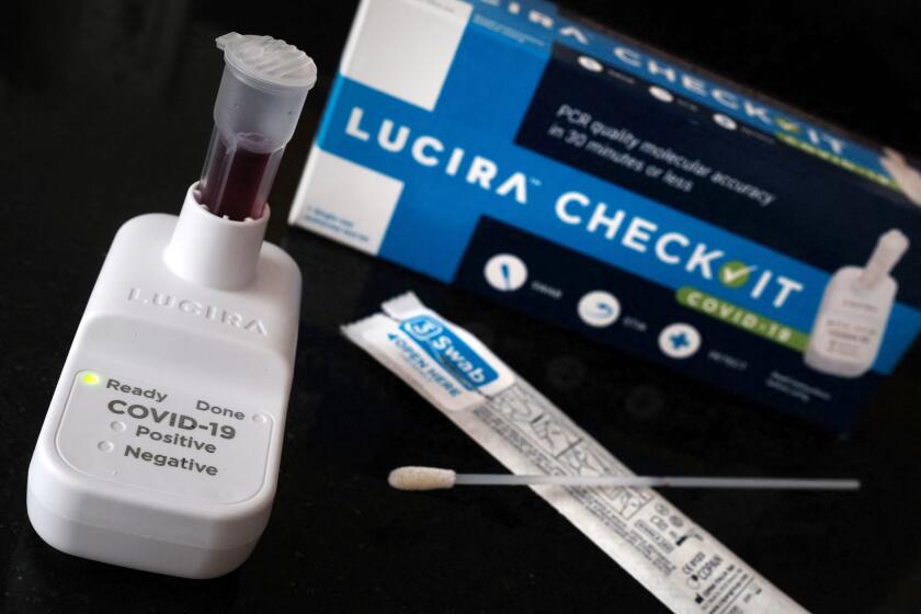 A Lucira Covid-19 home test kit in Los Angeles on October 12, 2021. 