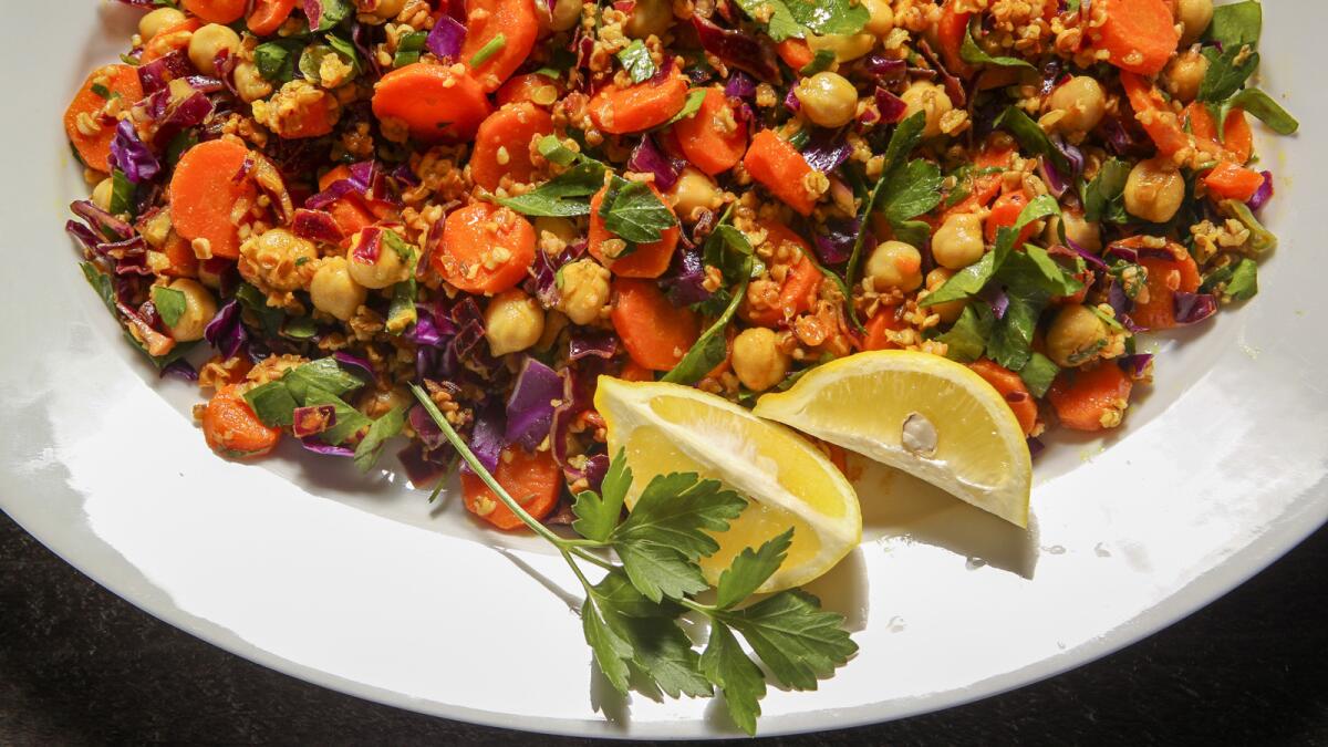 Carrot Salad with Lemon Turmeric Vinaigrette.