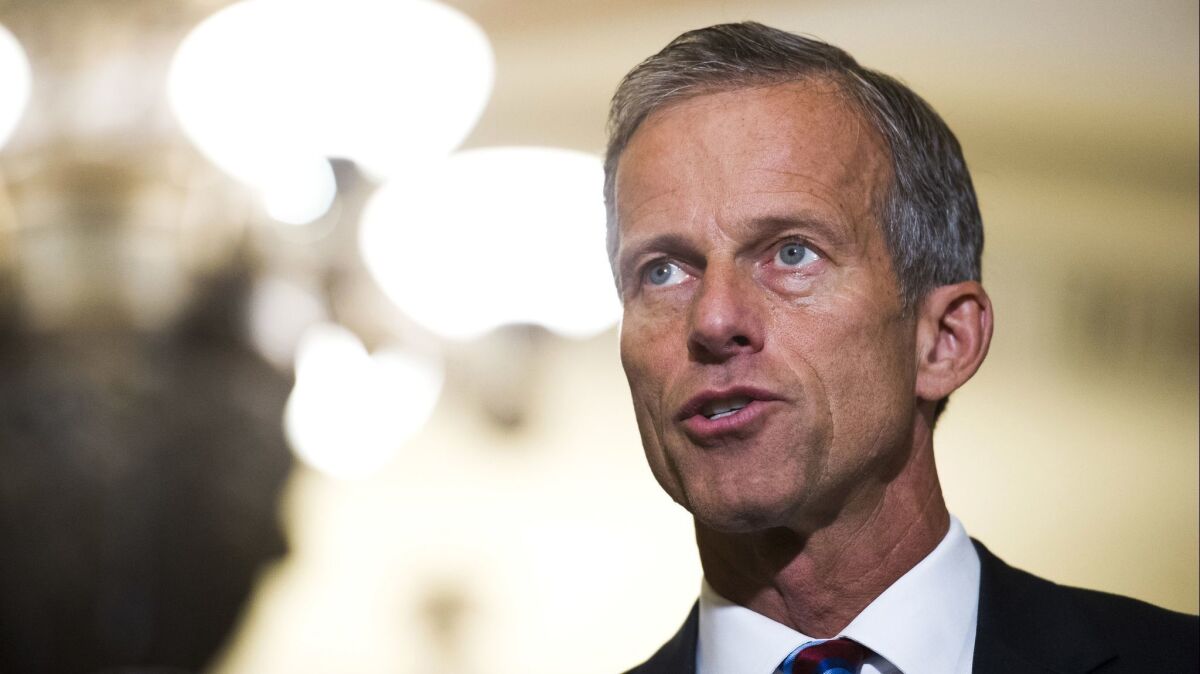 Sen. John Thune (R-S.D.), chairman of the Senate Commerce Committee, led a group of lawmakers Wednesday in questioning six major tech and communications companies about consumer privacy.