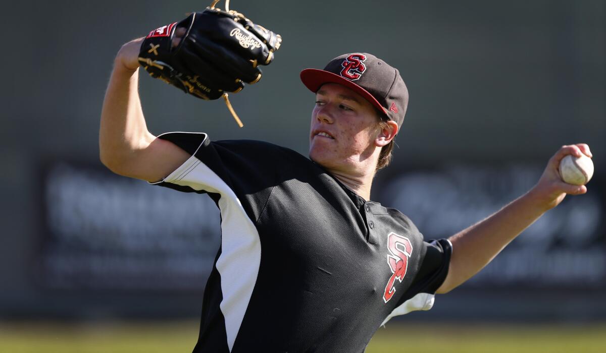 San Clemente pitcher Kolby Allard has been sidelined with a stress reaction in his back.