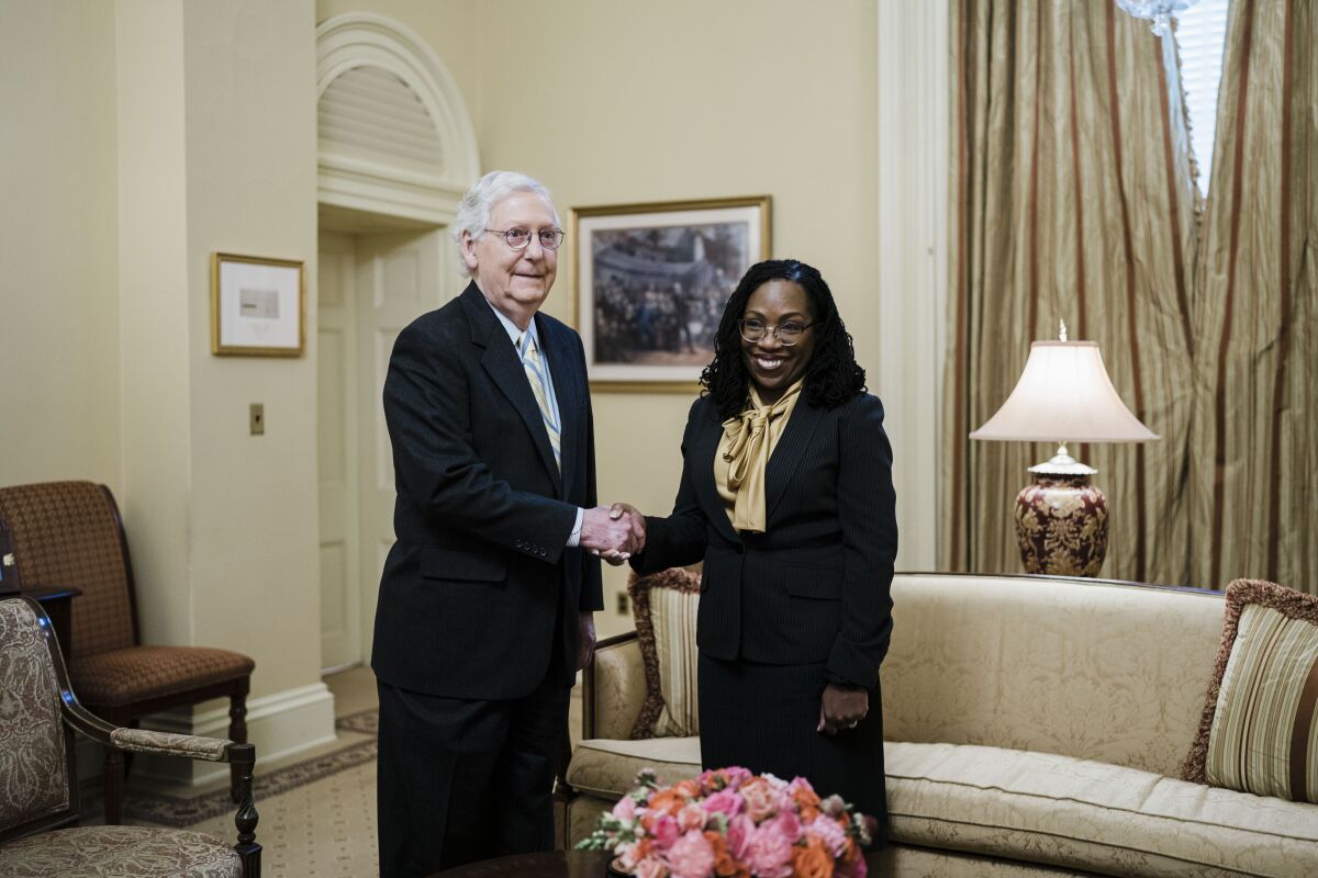 Mitch McConnell and Ketanji Brown Jackson.