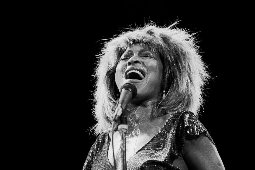 American R&B and Pop singer Tina Turner performs onstage at the Rosemont Horizon, Rosemont, Illinois, June 12, 1984. (Photo by Paul Natkin/Getty Images)