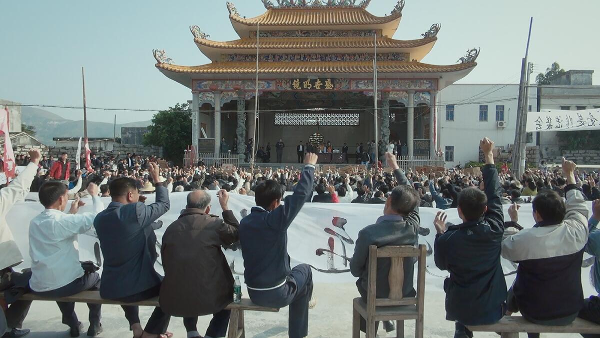 Protesters in Wukan, China, in the documentary "Lost Course."