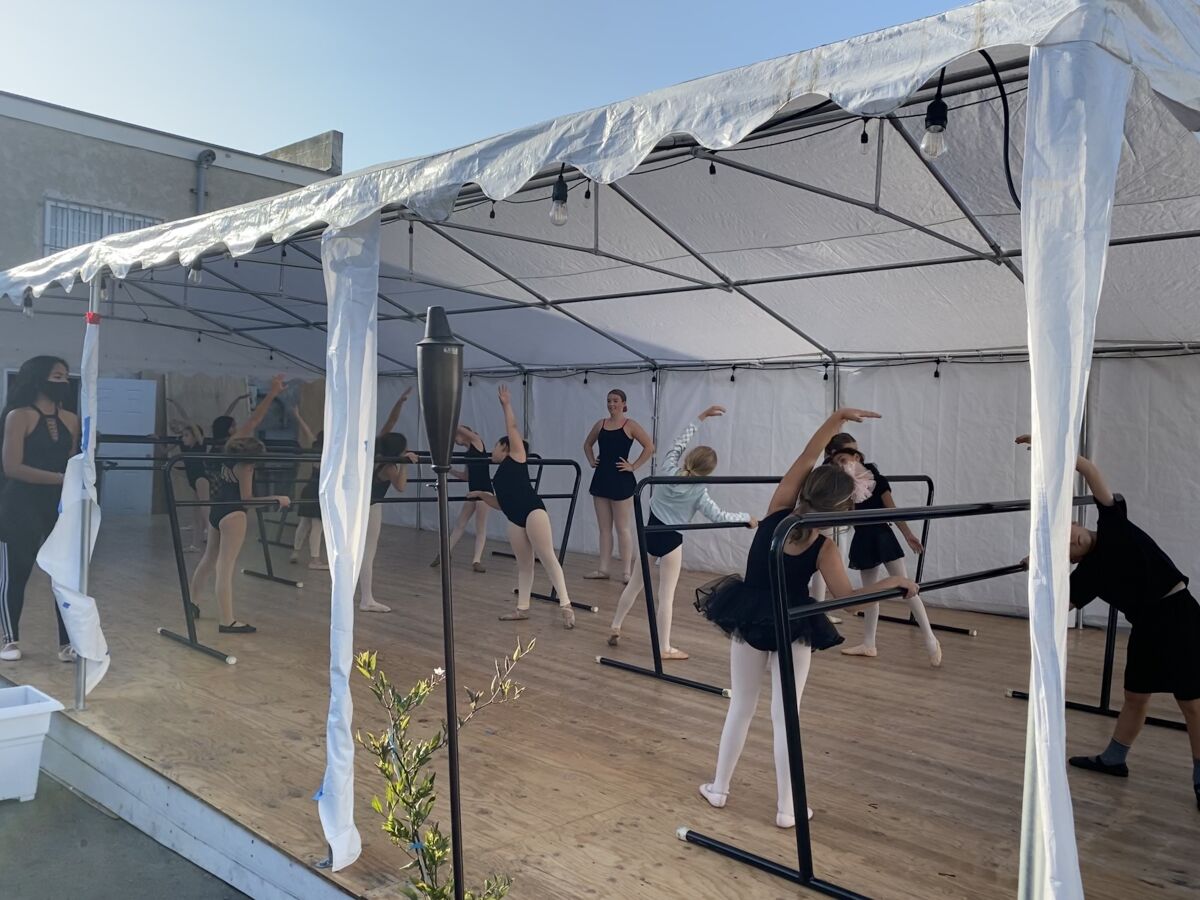 Ooh La La Dance Academy offers outdoor dance classes at its La Jolla location on Cuvier Street.