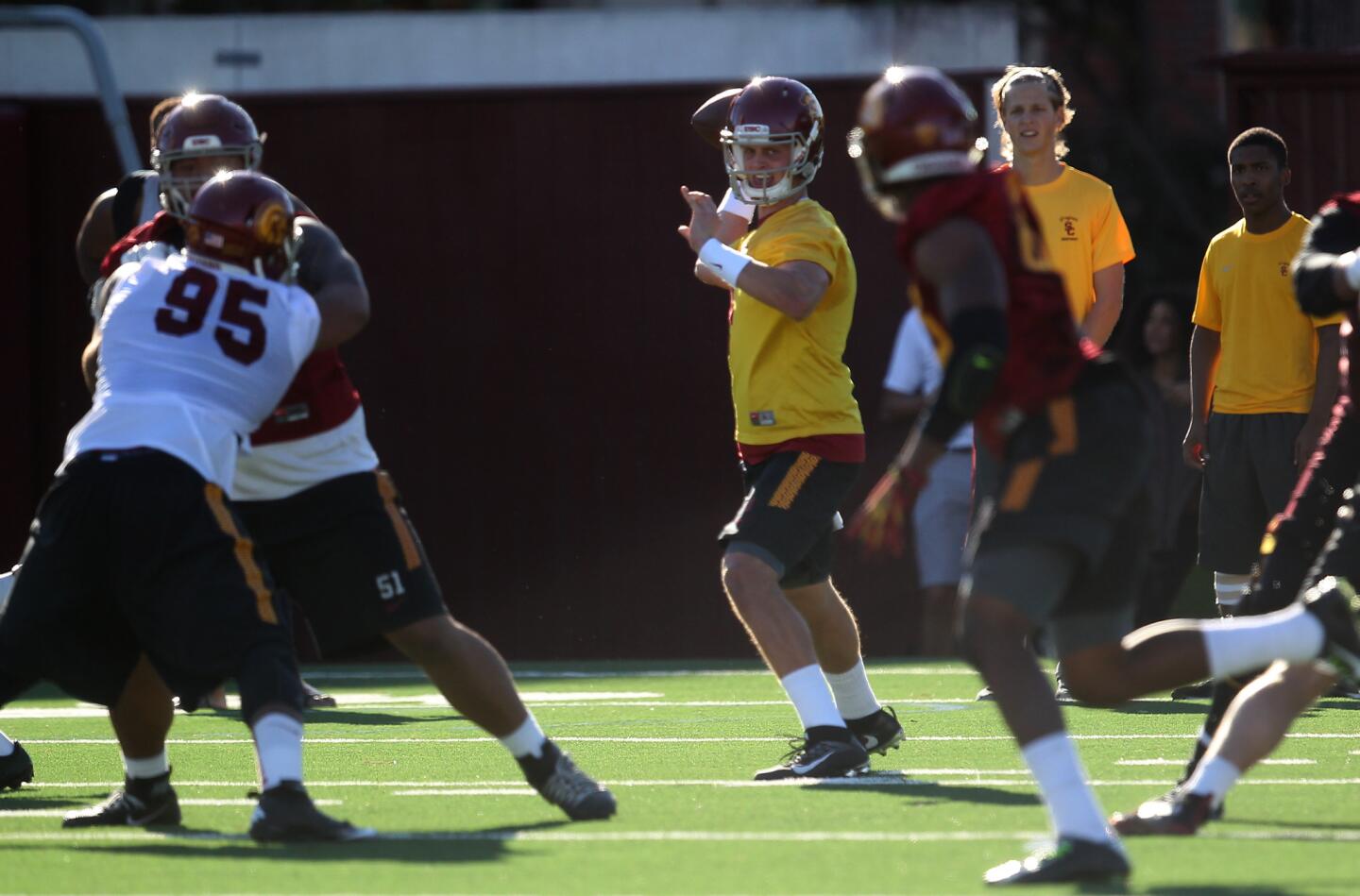 Max Browne leads the USC quarterback competition at spring practice