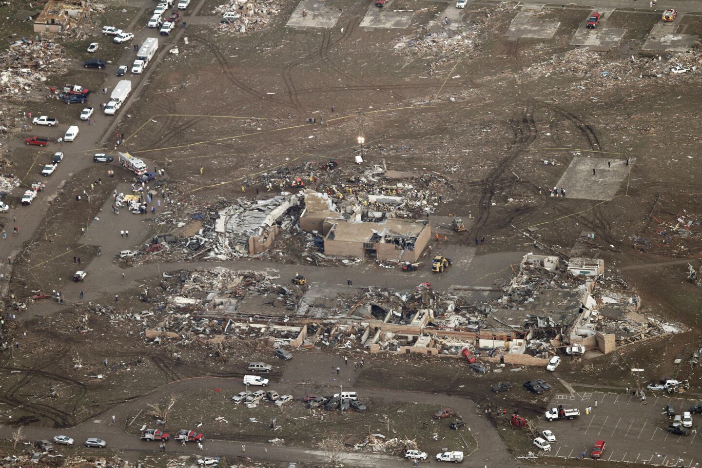Plaza Towers Elementary School was almost obliterated by the tornado that struck Moore, Okla., on Monday.
