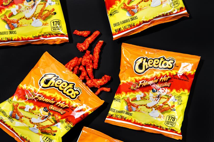 LOS ANGELES, CA - APRIL 23: Flammin' Hot Cheetos in Studio on Friday, April 23, 2021 in Los Angeles, CA. (Mariah Tauger / Los Angeles Times)