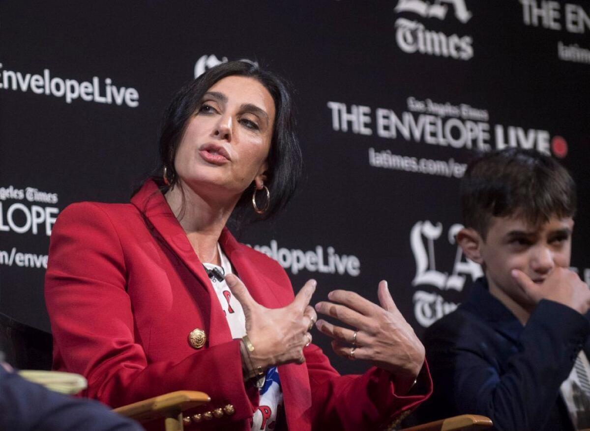 Director Nadine Labaki and actor Zain Al Rafeea in a discussion at the L.A. Times Envelope Live screening of "Capernaum."