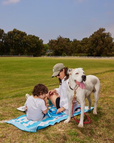 A family hangs out at Will Rogers State Historical Park in Pacific Palisades.