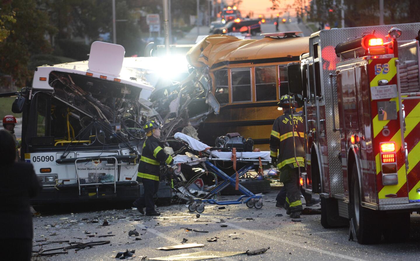 Buses collide