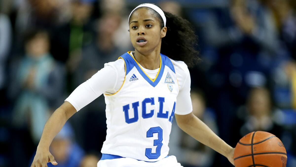 UCLA guard Jordin Canada, shown during a game last season, nearly had a triple-double with 12 points, eight assists and eight rebounds Sunday against Arizona State.