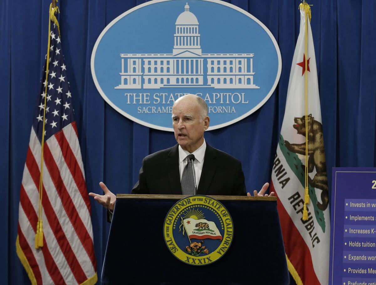 Gov. Jerry Brown unveils his proposed budget for 2015-16. If passed, it would erase a modest increase in state arts funding achieved last spring.