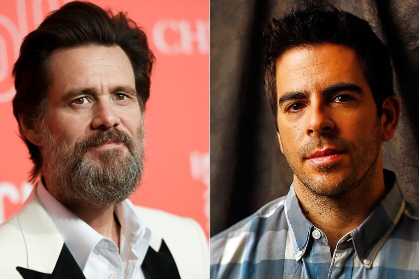 Jim Carrey, left, and Eli Roth will be working together on the upcoming "Aleister Arcane" adaptation.