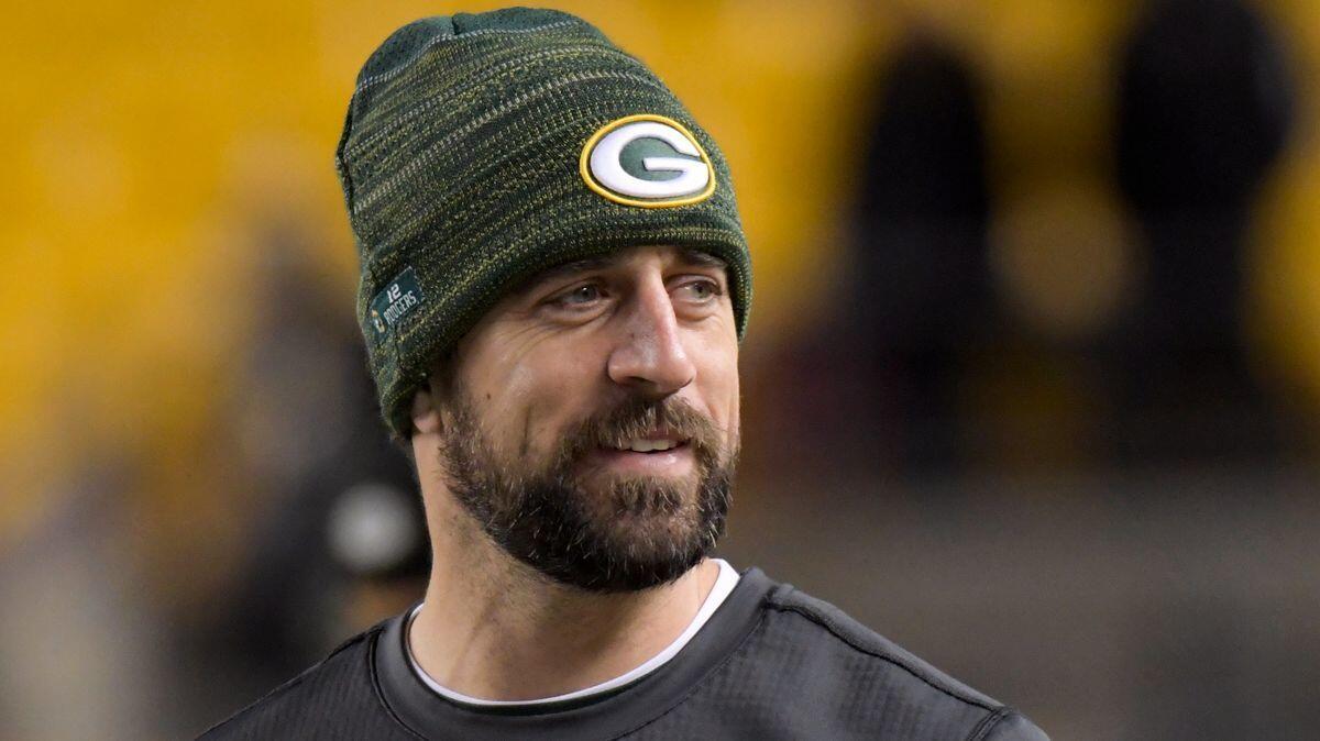 Green Bay Packers quarterback Aaron Rodgers watches warmups before a game against the Pittsburgh Steelers on Nov. 26.