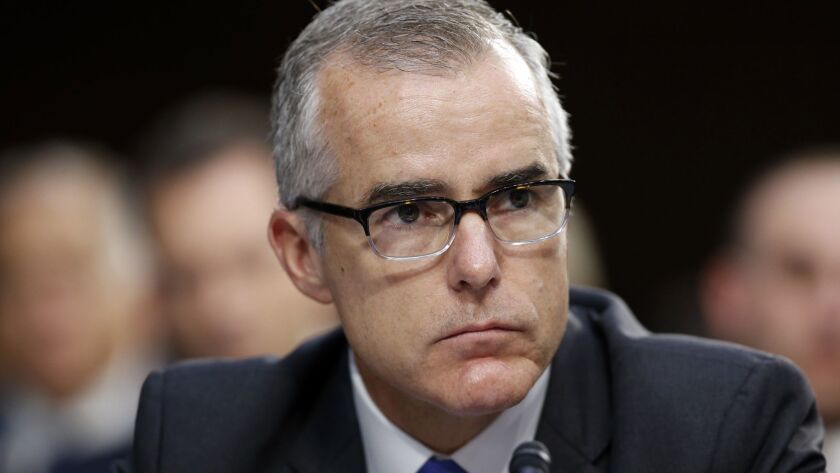 Former FBI Deputy Director Andrew McCabe was fired by Atty. Gen. Jeff Sessions on March 16, less than two days before his scheduled retirement.