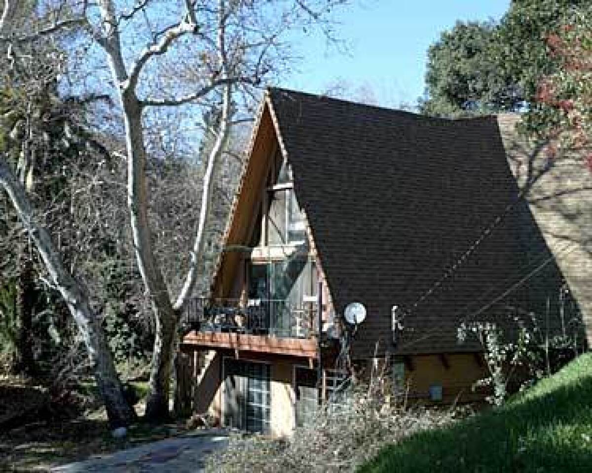 An A-frame house offers optimal viewing of Kagel Canyon's rustic scenery on Spring Trail in unincorporated L.A. County.