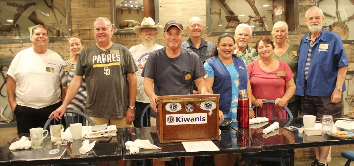 Kiwanis members attended the service club’s first breakfast meeting in The Barn restaurant on Aug. 6.