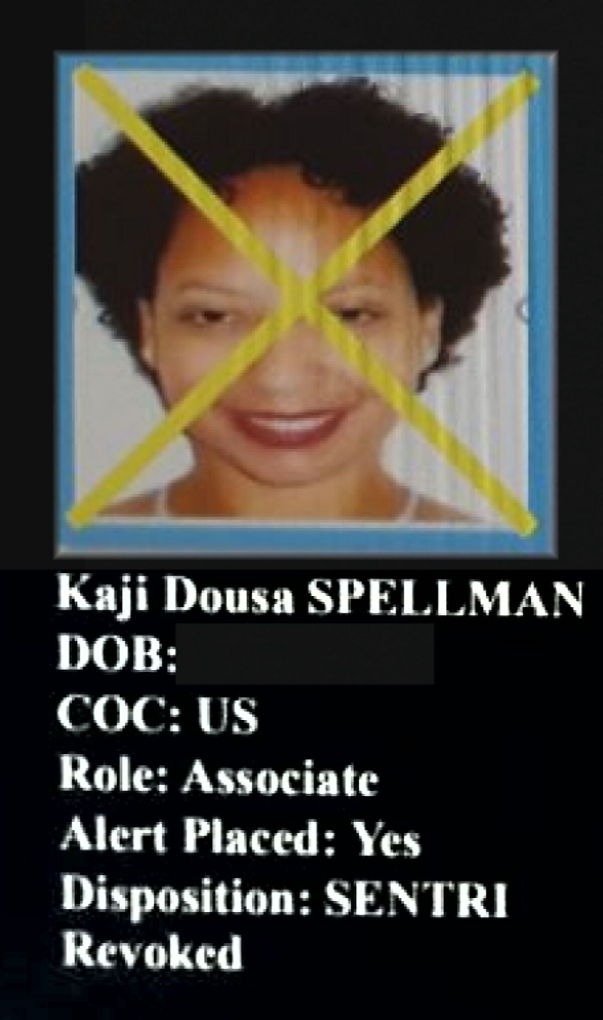 Pastor Kaji Dousa Spellman was included in a government dossier that consisted of people, most of them U.S. citizens, working across the border. Dousa’s photo had an “X” over it, signaling she’d been either interviewed or arrested by investigators.