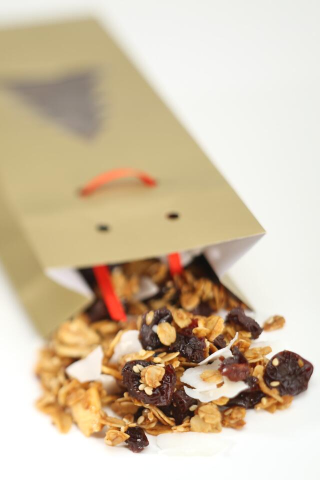 For a lighter breakfast, try a cherry-almond-coconut granola.