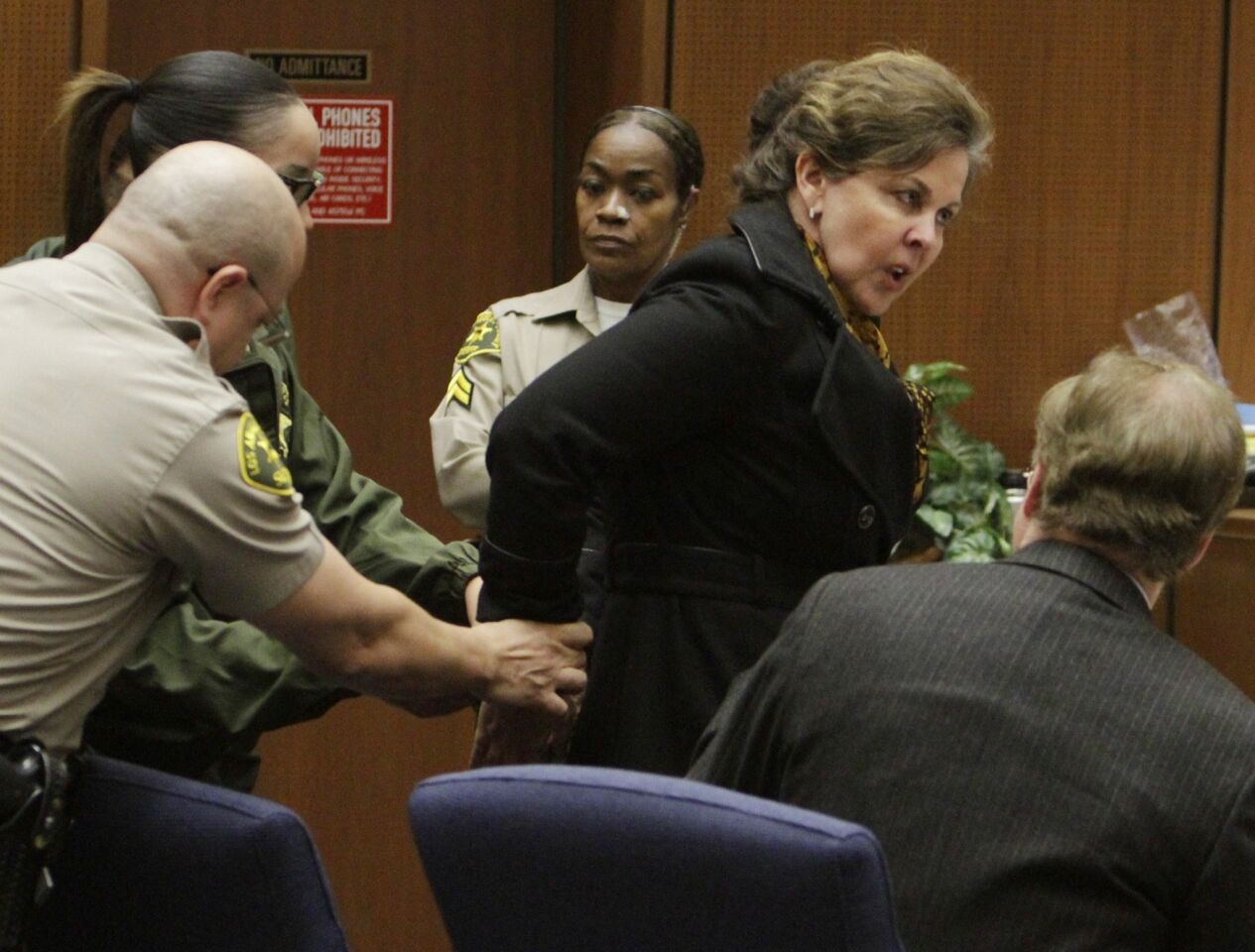 Angela Spaccia was remanded to custody after the verdicts were read, with the judge saying her crimes carried a mandatory state prison sentence.