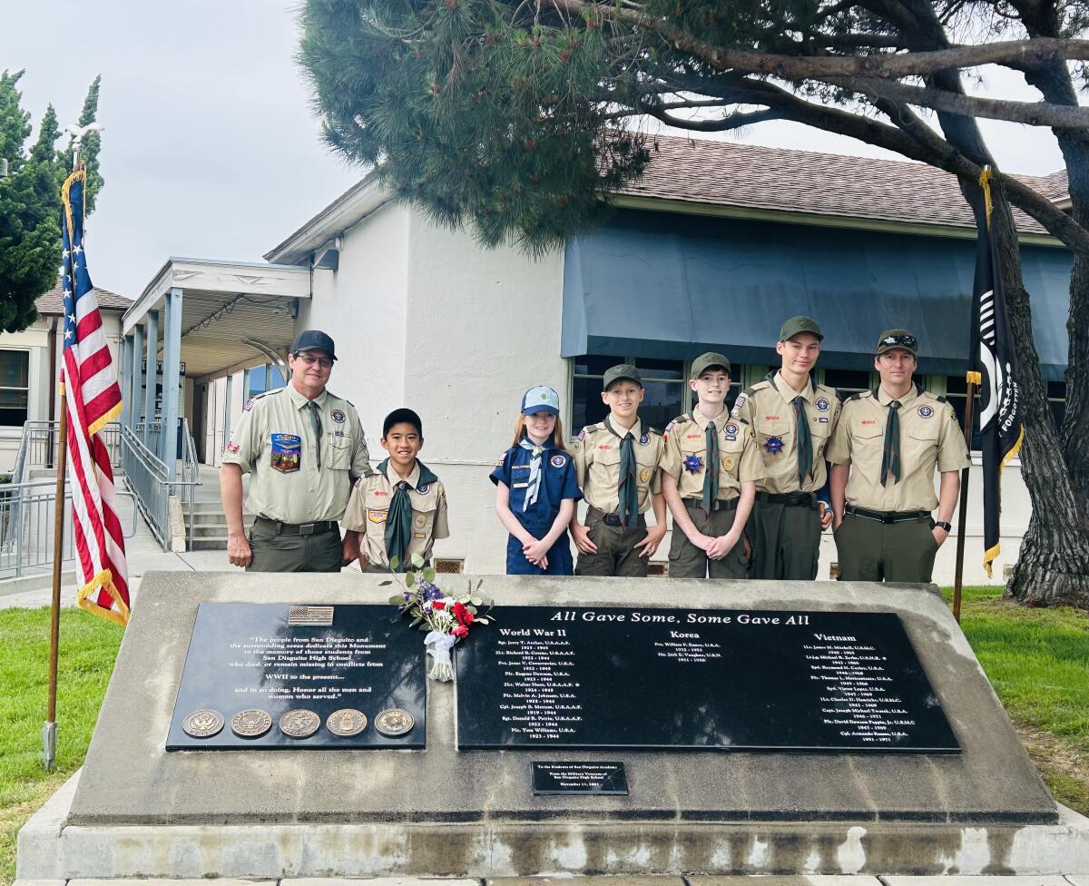 Members of Solana Beach Scouts BSA Troop 782 