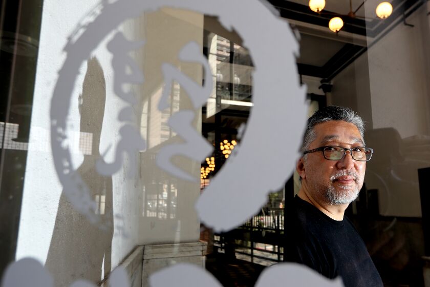 Los Angeles, CA - April 27: Kenji Suzuki is the owner and operator of Suehiro Cafe, a longtime Los Angeles Japanese restaurant that is closing its Little Tokyo location after being evicted from their space on First Street. (Luis Sinco / Los Angeles Times)