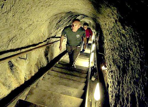Greg and Jeanette Voelm of Sacramento ascend from the Sunny Jim Cave in La Jolla, Calif..