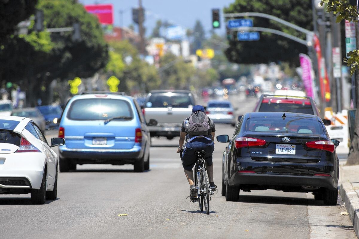 A 2011 plan to add bike lanes along a three-mile stretch of North Figueroa Street would cut one southbound car lane while adding bicycle paths running in both directions.