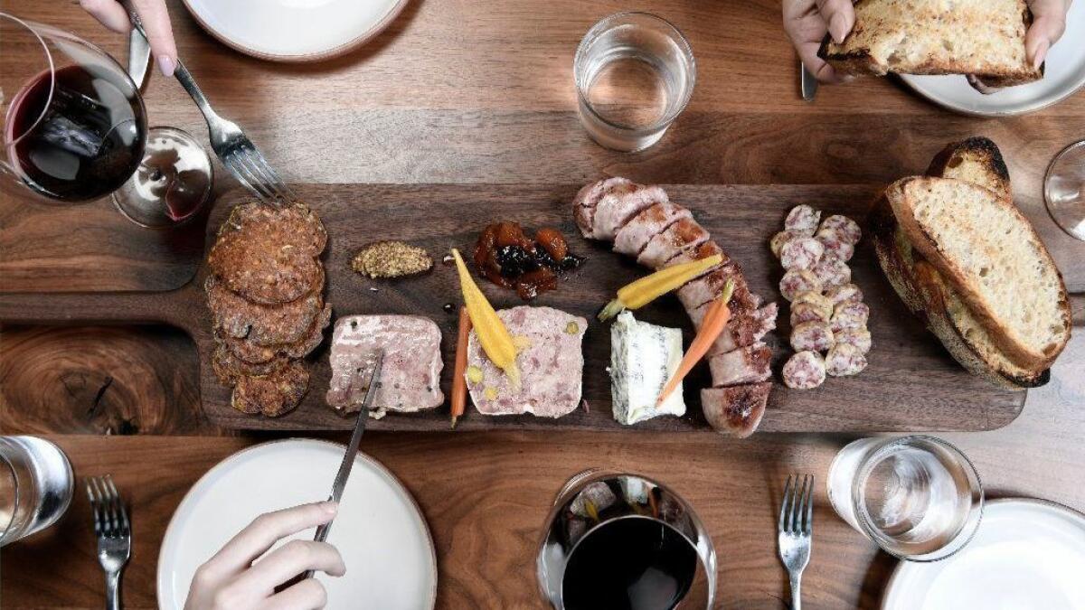 A spread of charcuterie is an ideal way to start a meal at Tesse.