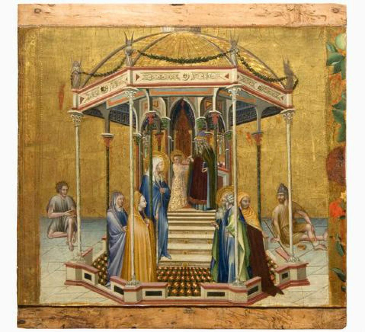 Giovanni di Paolo, "The Presentation in the Temple," 1427, temper and gold on panel. (Pinacoteca Nazionale di Siena)