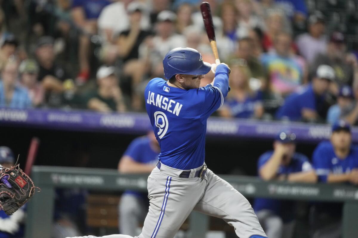 Toronto catcher Danny Jansen fractures finger in the Blue Jays' 13-9 win  over the Rockies - The San Diego Union-Tribune