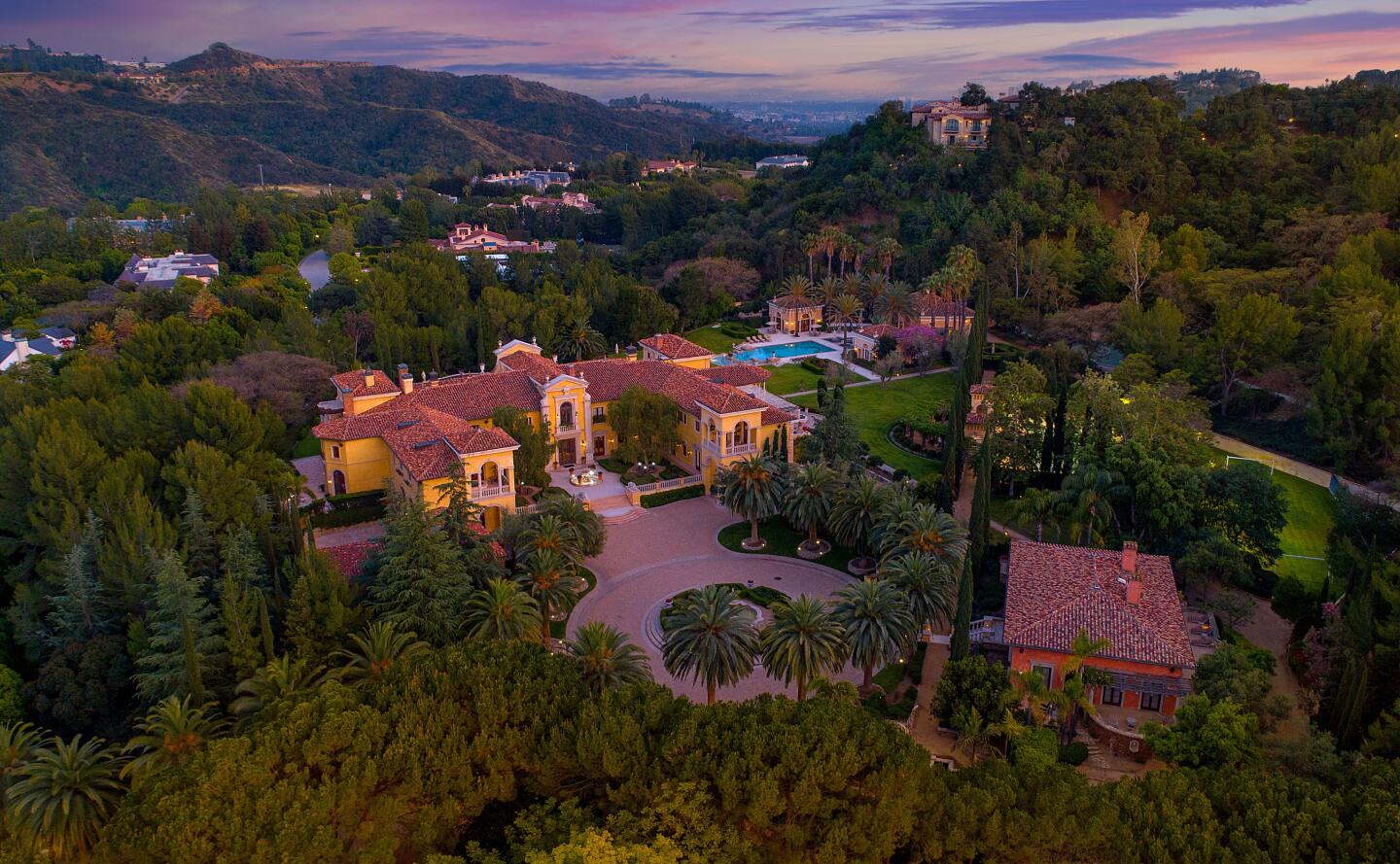 Aerial view of the mansion.