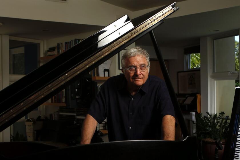 PACIFIC PALISADES, CA-JULY 27, 2017: Veteran singer-songwriter-composer Randy Newman is photographed inside his studio at his home in Pacific Palisades on July 27, 2017. Newman is releasing his first new studio album in nine years, "Dark Matter," on August 4, 2017. (Mel Melcon/Los Angeles Times)