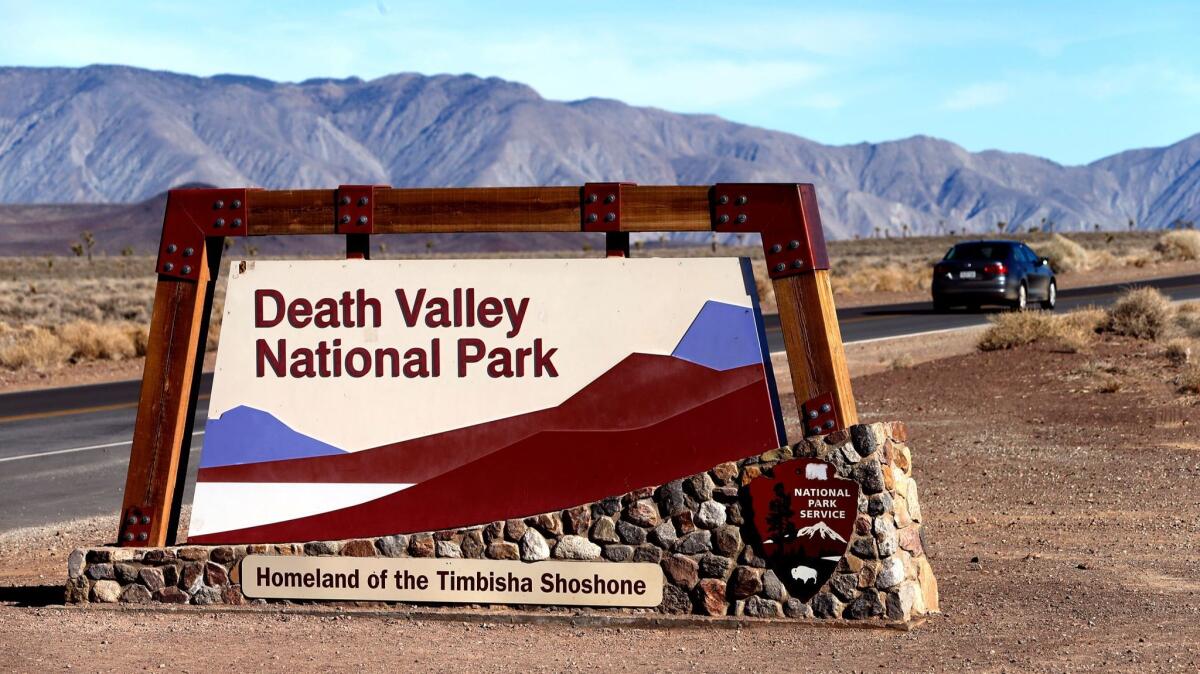 An entrance to Death Valley National Park, shown in 2015.
