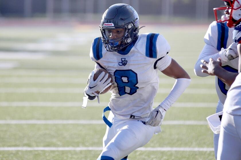 Junior running back David Sandy of L.A. Jordan has rushed for nearly 2,800 yards and scored 39 touchdowns.