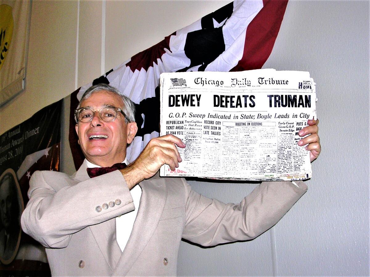 Costa Mesa resident Peter Small as Harry Truman.