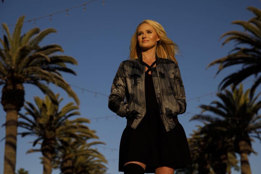 Tomi Lahren, American conservative political commentator on FOX News, stands for a portrait on Tuesday, February 19, 2019 in Hermosa Beach, Calif. She recently moved to the South Bay from Dallas and is now a host on Fox News'' new streaming service, Fox Nation. (Patrick T. Fallon/ For The Los Angeles Times)