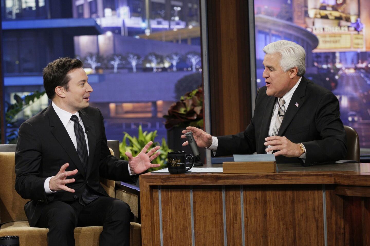 Jimmy Fallon took over "The Tonight Show" from veteran 22-year host Jay Leno on Feb. 17, 2014, marking the end of an era in late night television.