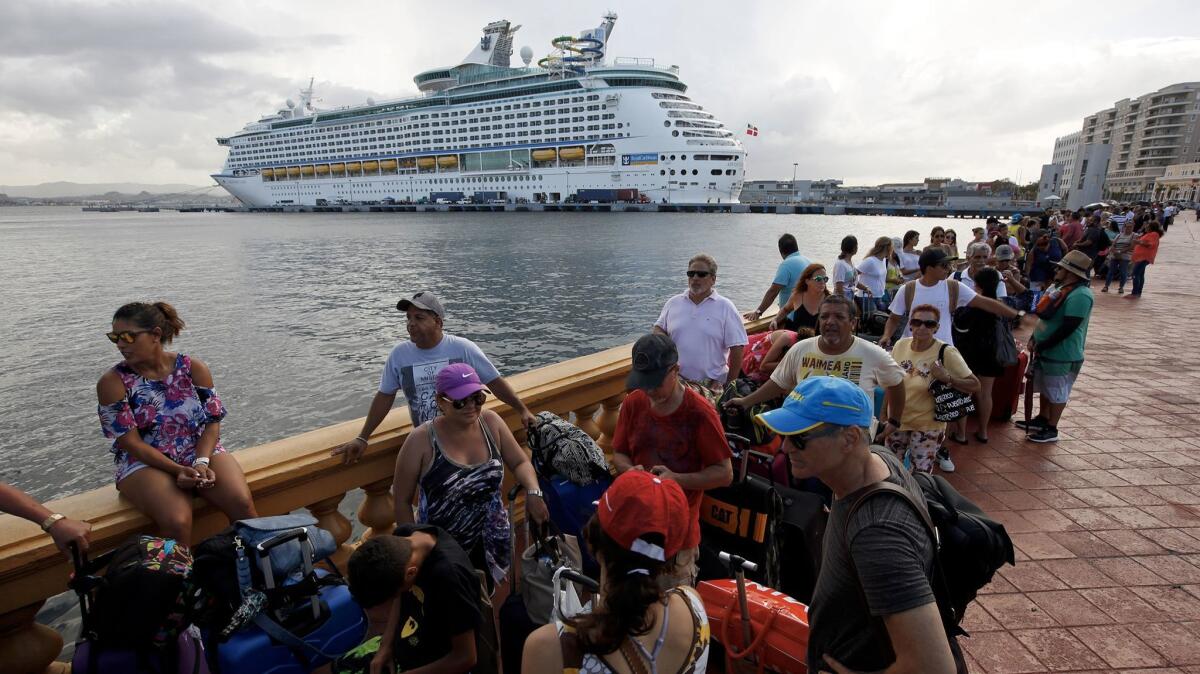 A Royal Caribbean cruise ship was evacuating more than 2,000 people from Puerto Rico, St. John, and St. Thomas free of charge.