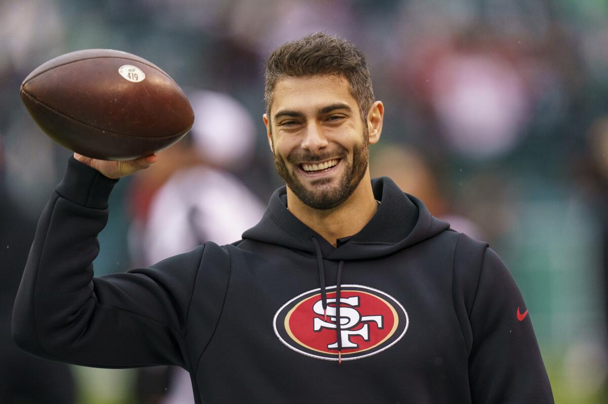 Ex-49ers quarterback Jimmy Garoppolo agrees to deal with Raiders - Los  Angeles Times