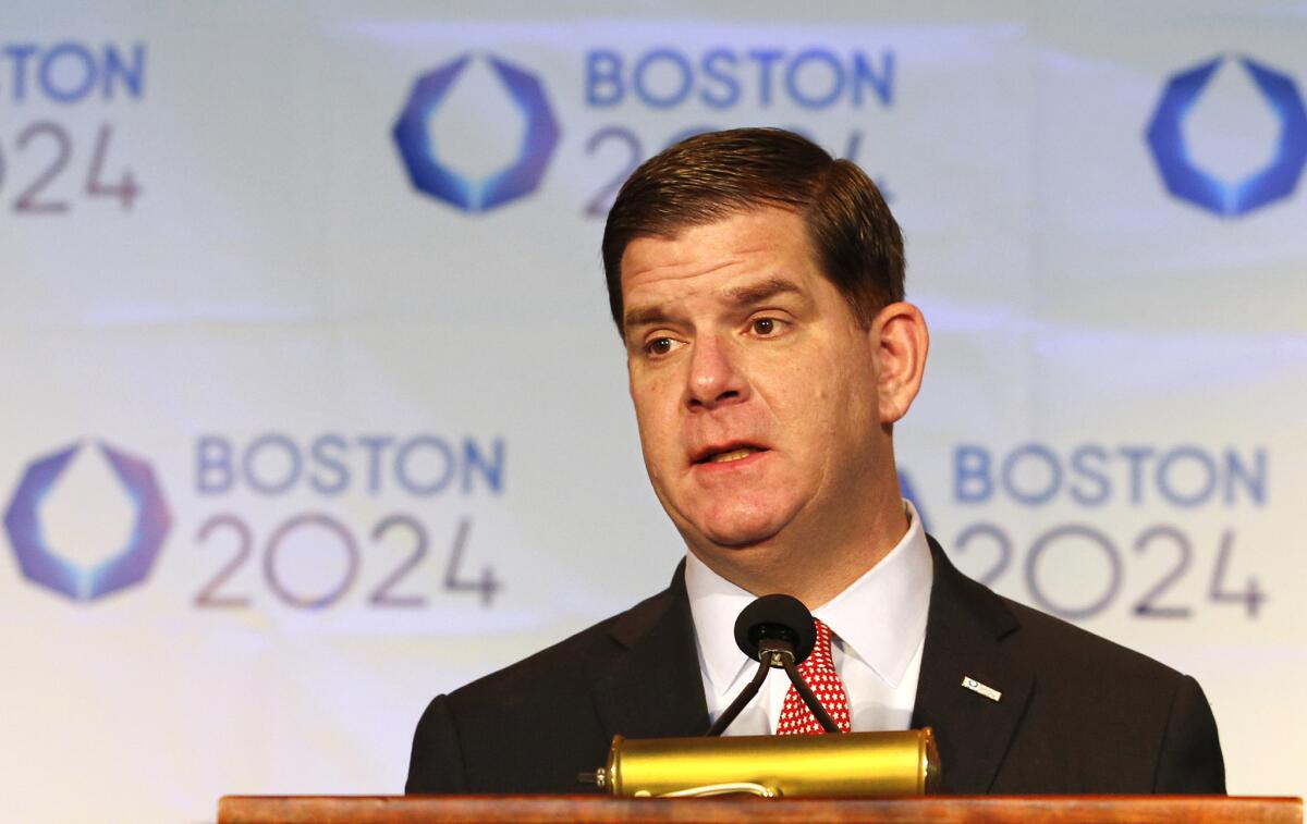 Boston Mayor Martin Walsh speaks during a news conference on Jan. 9 after the New England city was selected by the U.S. Olympic Committee as its bid city for the 2024 Olympic Games.