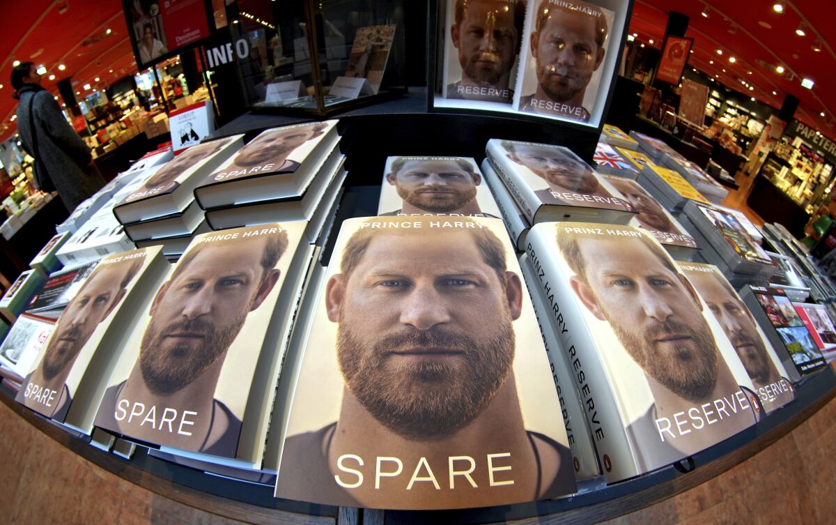 Copies of Prince Henry's book "Spare" in a bookstore in Berlin