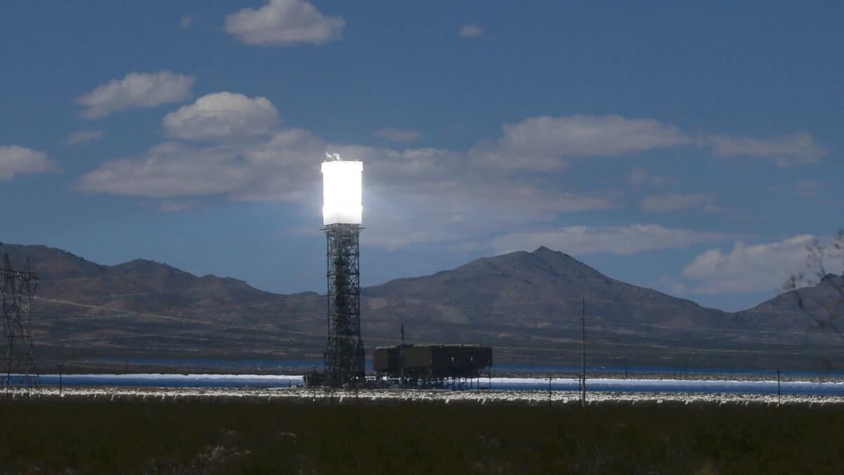 The Ivanpah Solar Power Station near the California-Nevada state line is an example of the sort of high-technology renewable-energy project funded in part by the federal Department of Energy.