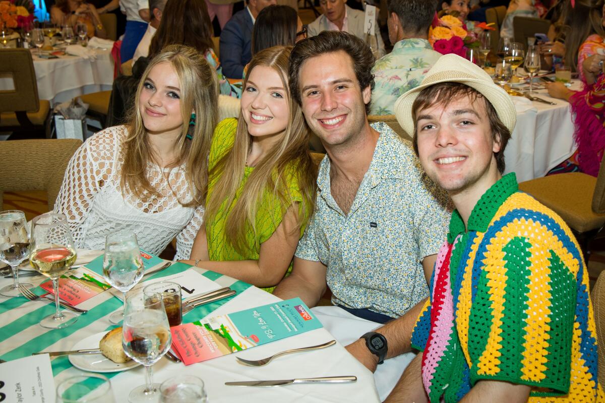 Lilly James, Kylie Knight, Taylor Zenk and Trevor James attend the Childhelp gala at Newport Beach Country Club.
