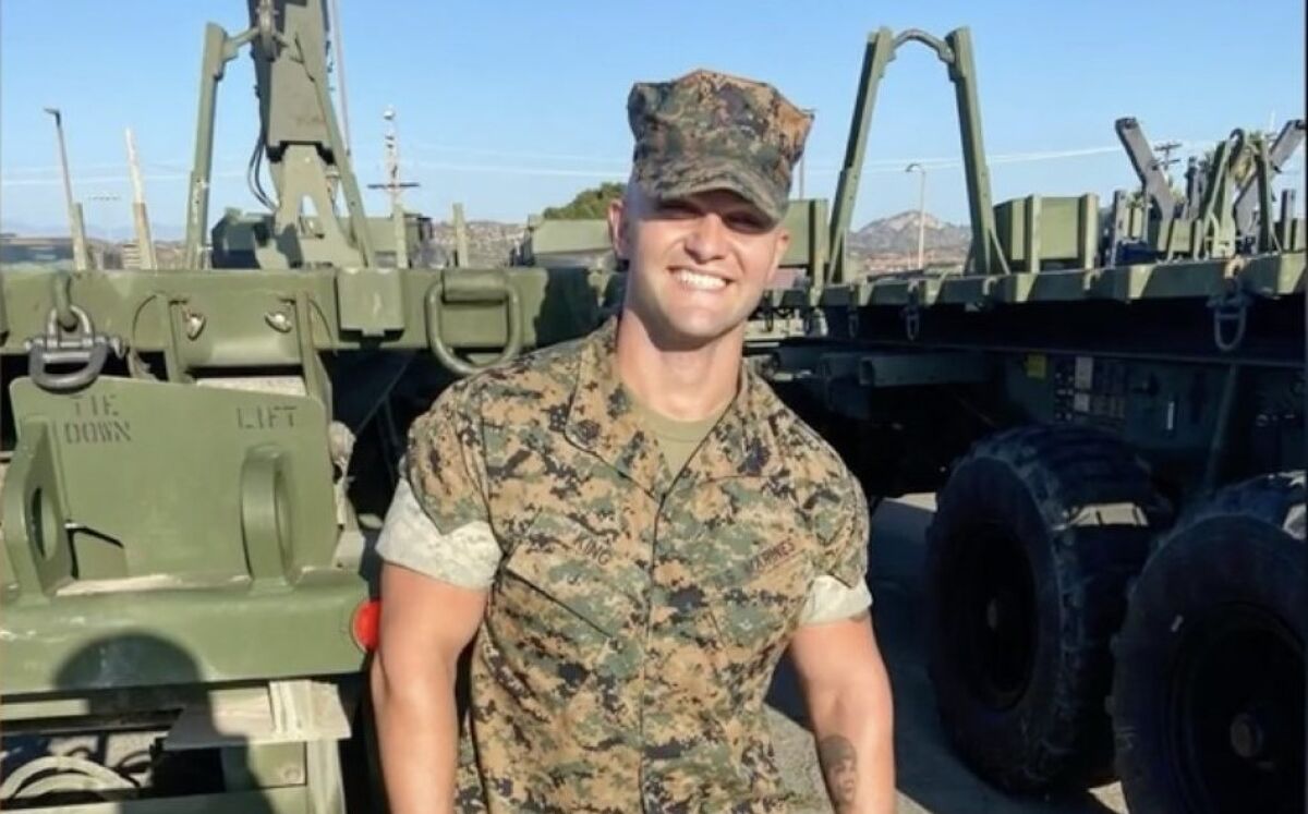 A photo of Camp Pendleton Marine Tristan King that has been used by scammers to make fake accounts to attract lonely women.