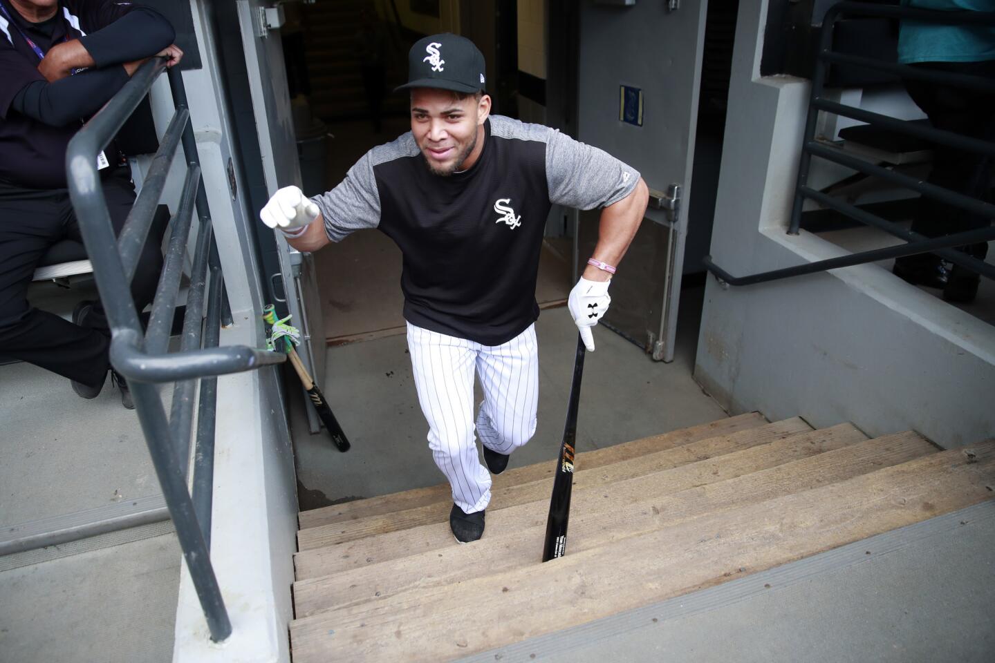 White Sox second baseman Yoan Moncada before a game against the Indians, at Guaranteed Rate Field on Tuesday, Sept., 5, 2017.